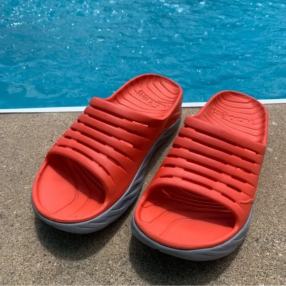 Hoka | Shoes | Hoka One One Ora Recovery Slides Orangegrey  display picture 3
